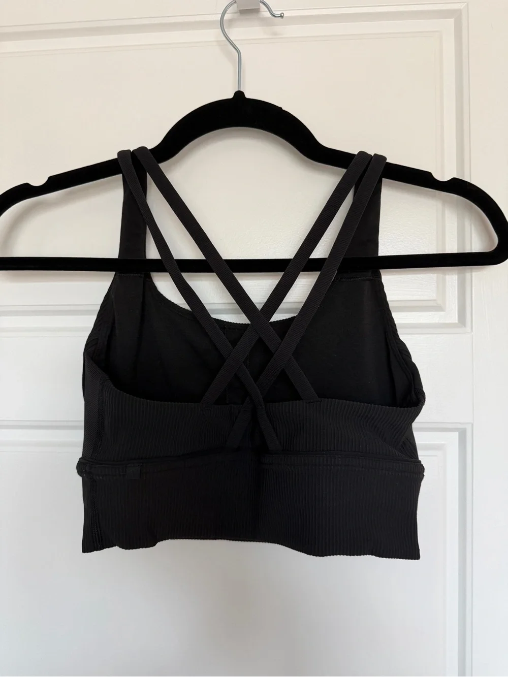 Lululemon Energy Bra Long Line Black Ribbed Size 6